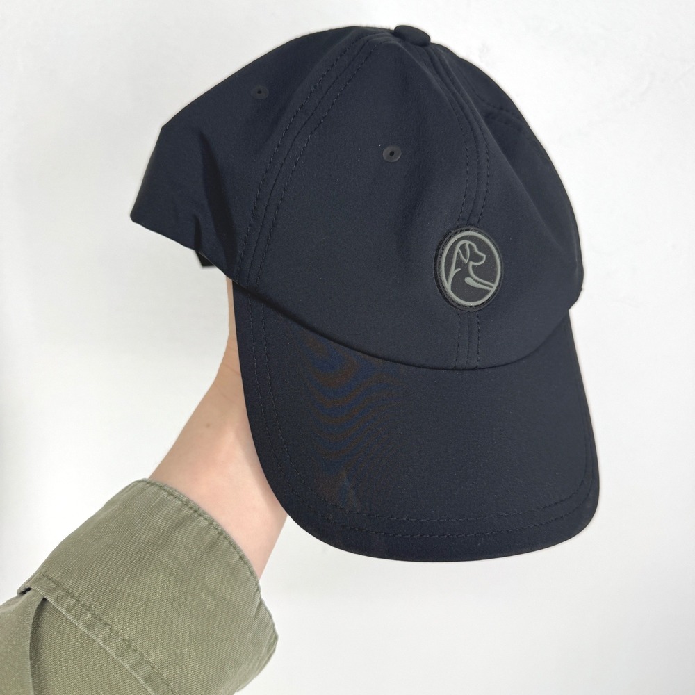 Rhoback Mens Performance Baseball Cap Black Logo Adjustable Hat Tech Dog Golf